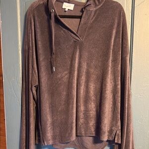 French Terry Long Sleeve Top in gray